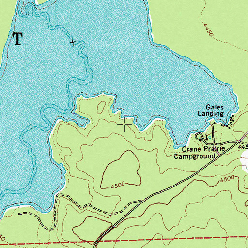 Topographic Map of Craine Prairie Campground Boat Ramp, OR
