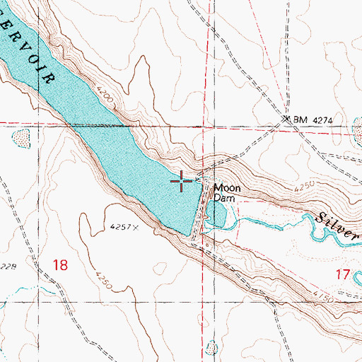 Topographic Map of Moon Reservoir Recreation Site Boat Ramp, OR