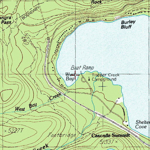 Topographic Map of Trapper Creek Boat Ramp, OR
