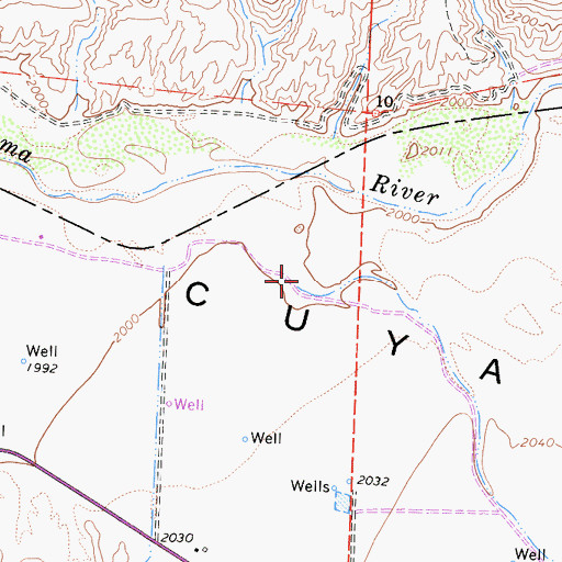 Topographic Map of Branch Canyon Wash, CA