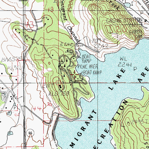 Topographic Map of Emigrant Lake Jackson County Boat Ramp West, OR