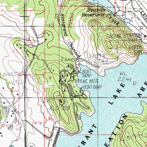 Topographic Map of Emigrant Lake Jackson County Boat Ramp North, OR