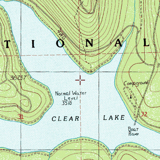 Topographic Map of Clear Lake Campground Boat Launch, OR