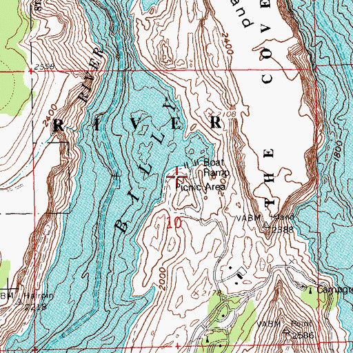 Topographic Map of Cove Palisades - Lower Deschutes Boat Ramp, OR