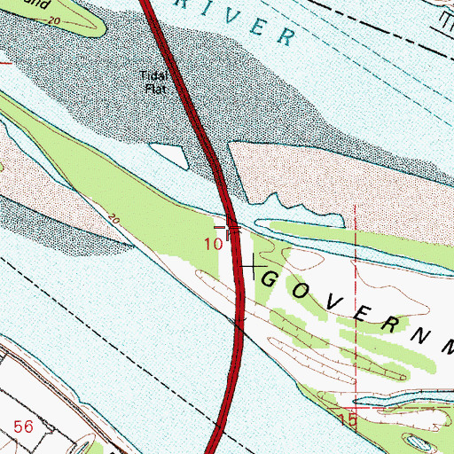 Topographic Map of Commodore Cove Boat Ramp, OR