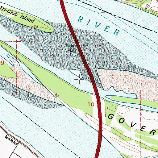 Topographic Map of Government Island Floating Dock, OR