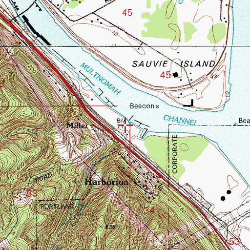 Topographic Map of Freds Marina Boat Ramp, OR
