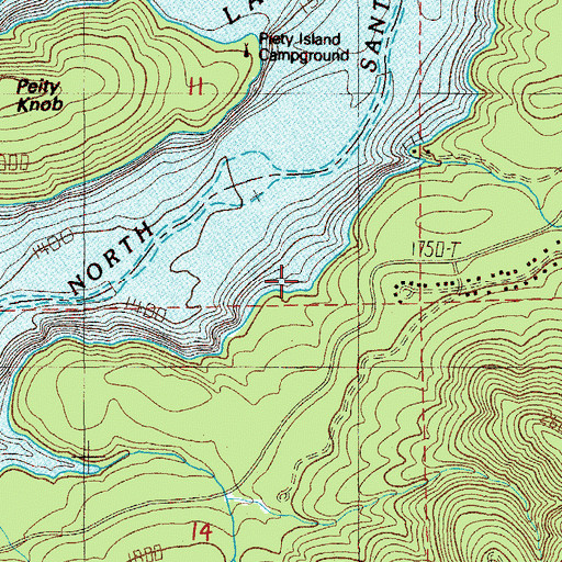 Topographic Map of Cove Creek Campground Boat Ramp, OR