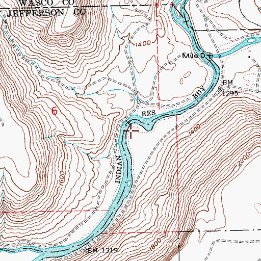 Topographic Map of Trout Creek Campground Boat Ramp, OR
