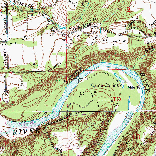 Topographic Map of Oxbow Park Boat Ramp, OR