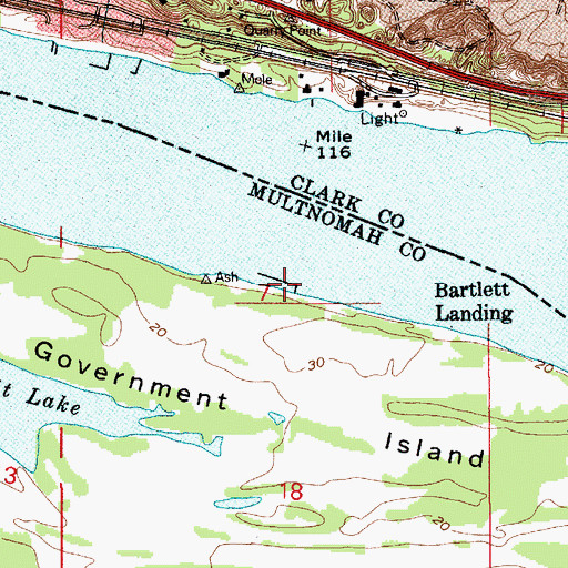 Topographic Map of Bartlett Landing, OR