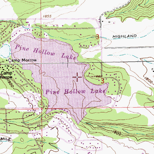 Topographic Map of Pine Hollow Reservoir Lakeside Resort Boat Ramp, OR