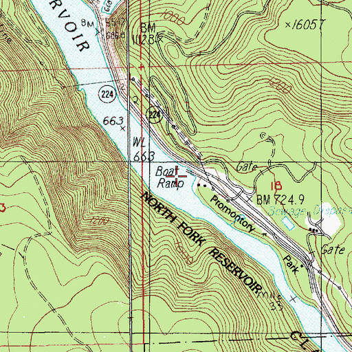 Topographic Map of Portland General Electric Promontory Park Boat Ramp, OR