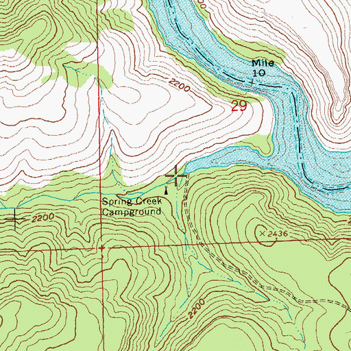 Topographic Map of Perry South Campground Boat Ramp, OR