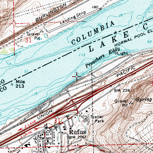 Topographic Map of Giles French Park Boat Ramp, OR