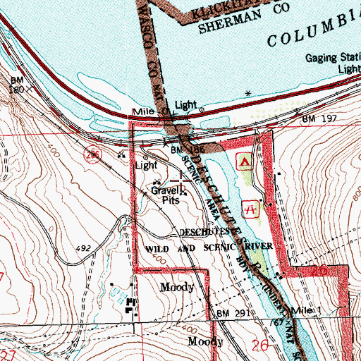Topographic Map of Heritage Landing, OR