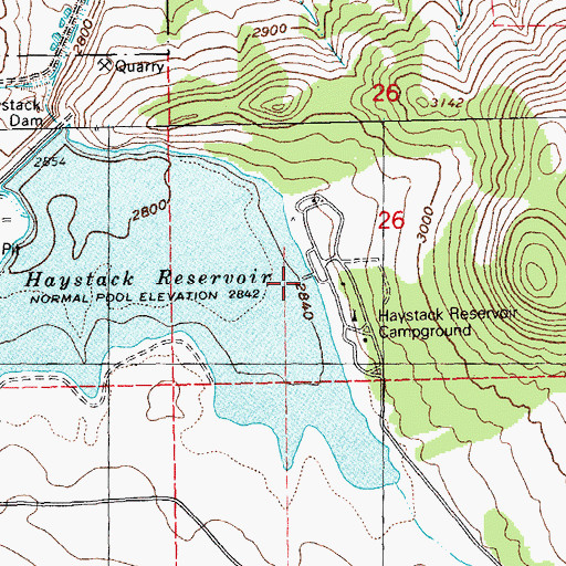Topographic Map of Haystack Campground Boat Ramp, OR