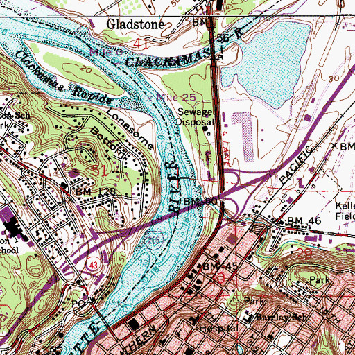 Topographic Map of Jon Storm Park Dock, OR