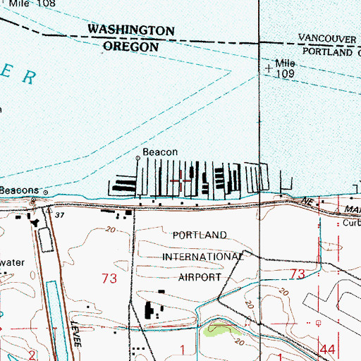 Topographic Map of Harbor 1 Marina, OR