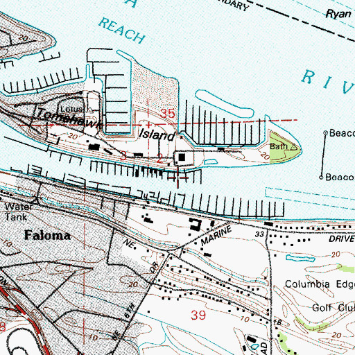 Topographic Map of Sundance Marina, OR