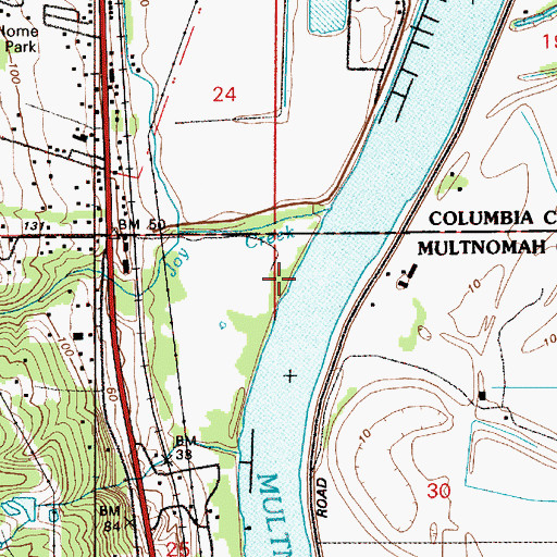 Topographic Map of Rivers Bend Marina, OR