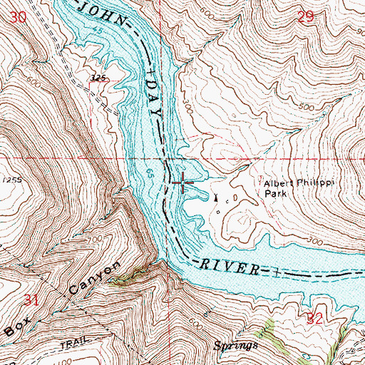 Topographic Map of Philippi Park Marina, OR