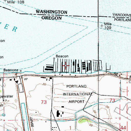 Topographic Map of Babeckos Marine and Yacht Broker, OR