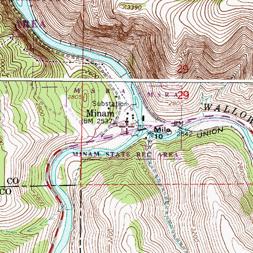 Topographic Map of Minham State Recreation Area Boat Ramp, OR