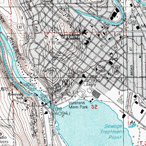 Topographic Map of Klamath County Public Works Department Office, OR