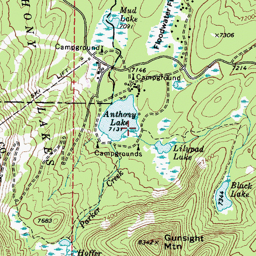 Topographic Map of Anthony Lake Campground, OR