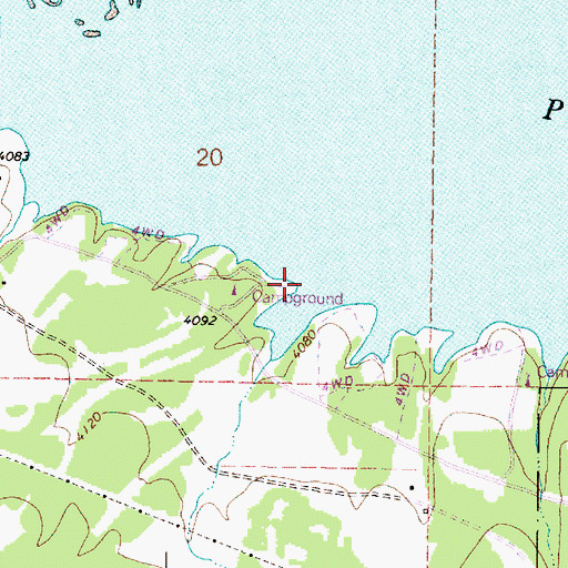 Topographic Map of Southwest Shore Phillips Reservoir Boat Launch, OR