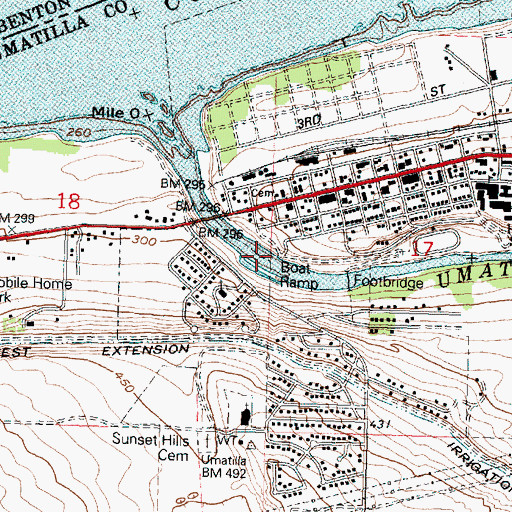 Topographic Map of Nugent Park Boat Ramp, OR