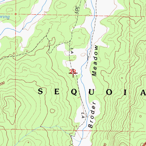 Topographic Map of Broder Meadow, CA