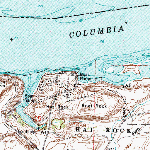 Topographic Map of McNary Yacht Club Marina, OR