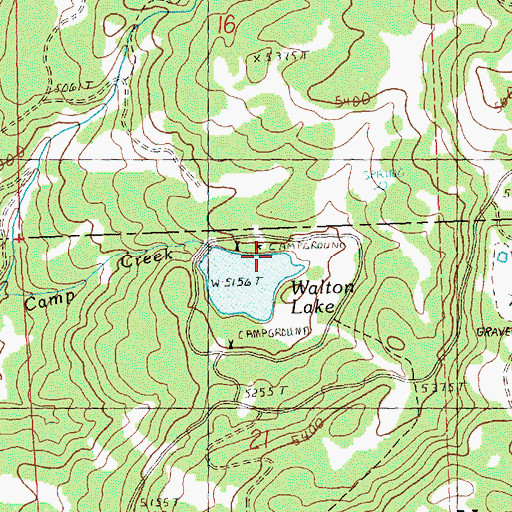 Topographic Map of Walton Lake Boat Ramp, OR