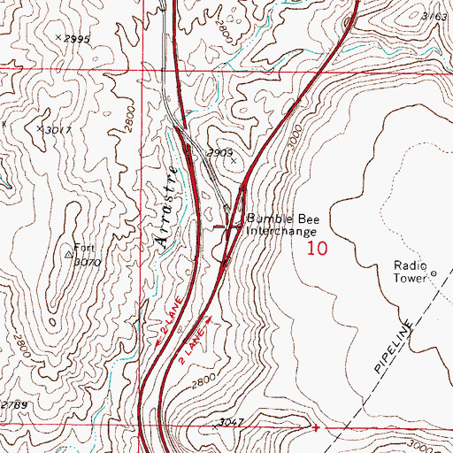 Topographic Map of Bumble Bee Interchange, AZ