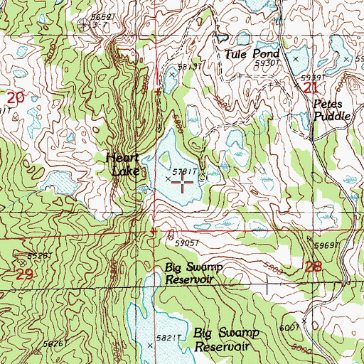 Topographic Map of Heart Lake Landing Boat Launch, OR