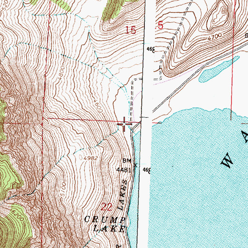 Topographic Map of Crump Lake Landing, OR