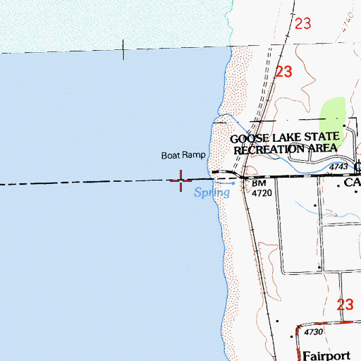 Topographic Map of Goose Lake Reservoir Boat Ramp, CA