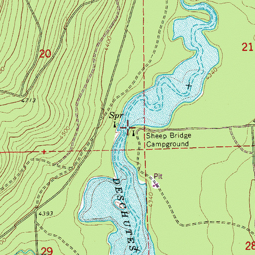 Topographic Map of Sheeps Bridge Boat Launch, OR