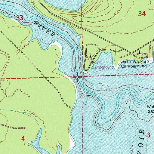 Topographic Map of Gull Point Campground Boat Ramp, OR