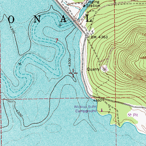 Topographic Map of Wickiup Butte Boat Ramp, OR