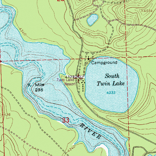 Topographic Map of South Twin Lake Boat Launch, OR