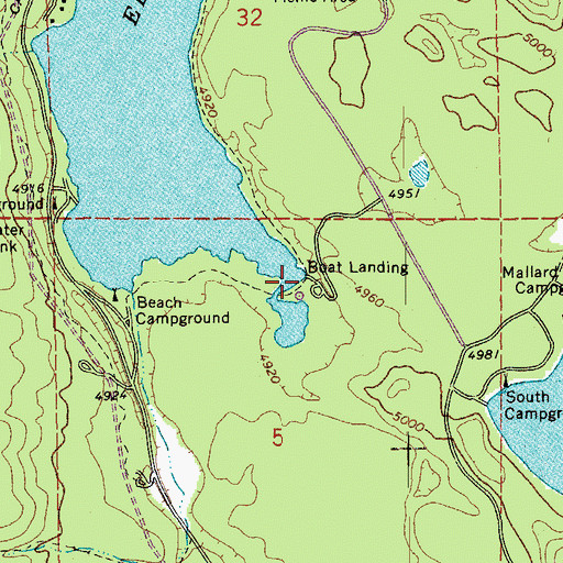 Topographic Map of Little Fawn Boat Launch, OR