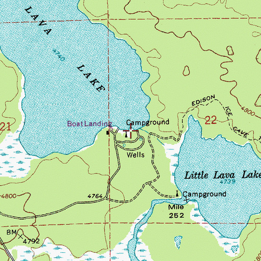 Topographic Map of Lava Lake Boat Ramp, OR