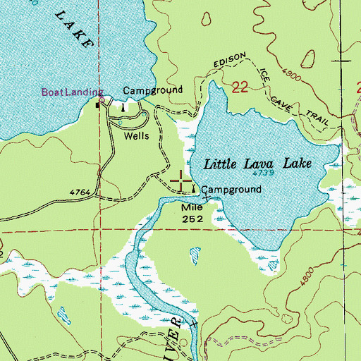 Topographic Map of Little Lava Lake Boat Ramp, OR
