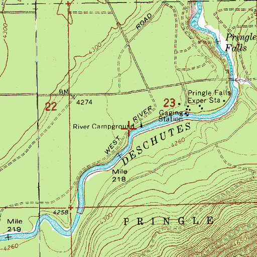Topographic Map of Wyeth Boat Launch, OR