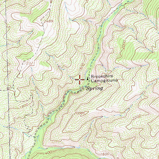 Topographic Map of Brookshire Campground, CA