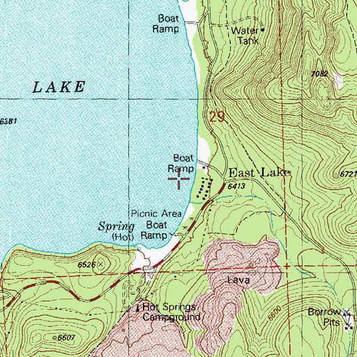 Topographic Map of East Lake Resort Marina, OR