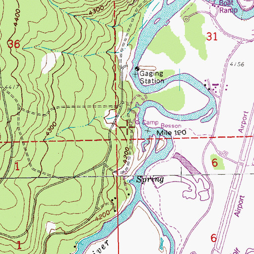 Topographic Map of Besson Day Use Boat Launch, OR